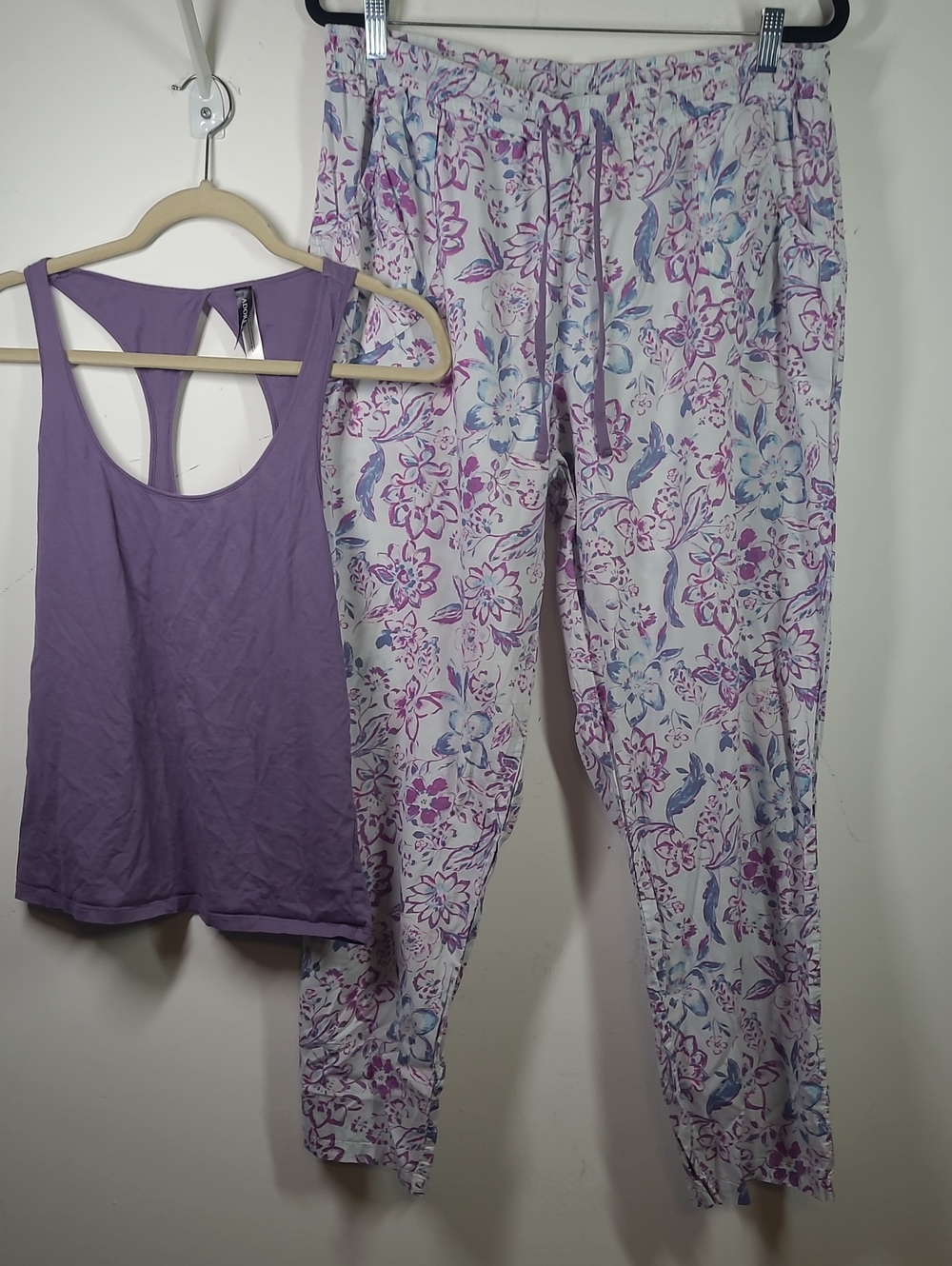 Adore Me Lavender Tank & Floral Pajama Pants Set